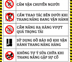 Cảnh báo an toàn khi sử dụng THANG NÂNG HÀNG