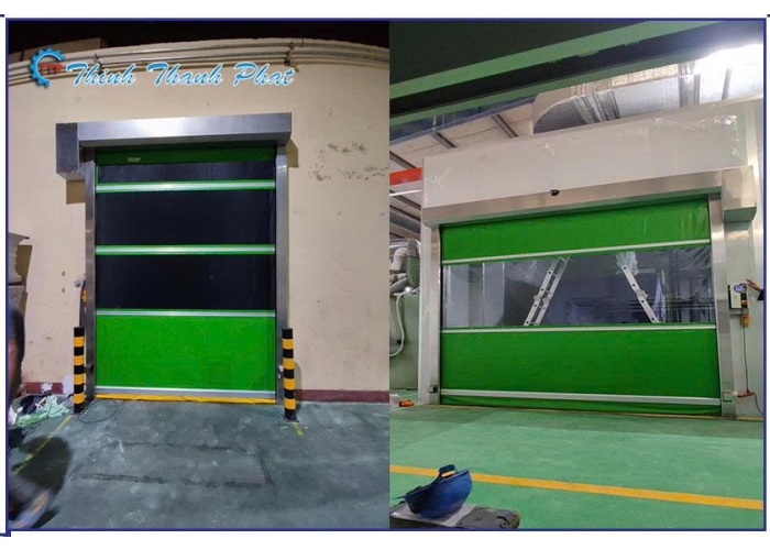 CỬA CUỐN TỐC ĐỘ CAO MÀU XANH LÁ CÂY