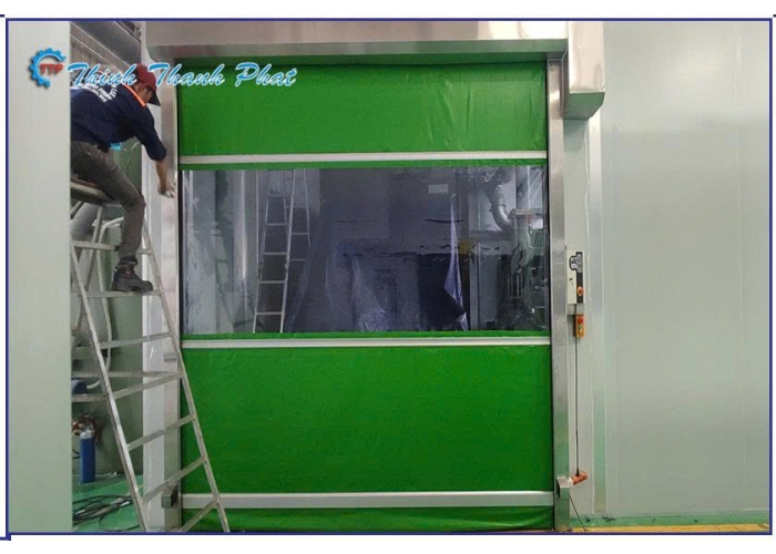 CỬA CUỐN TỐC ĐỘ CAO MÀU XANH LÁ CÂY