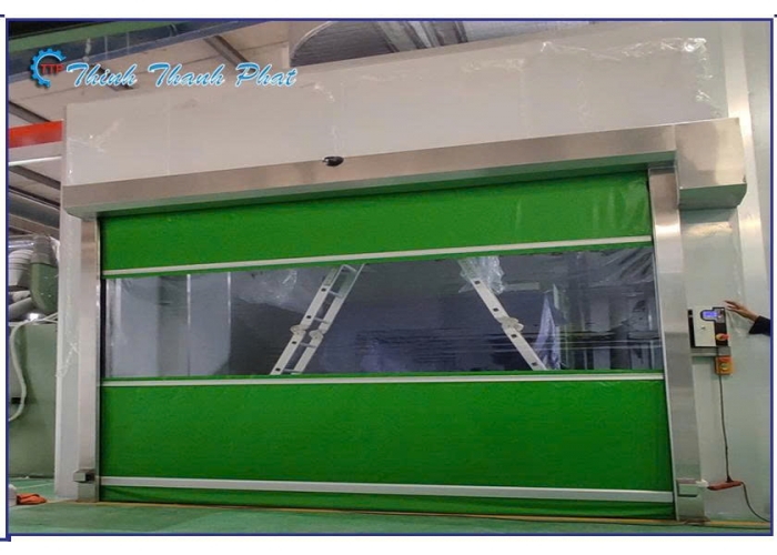 CỬA CUỐN TỐC ĐỘ CAO MÀU XANH LÁ CÂY