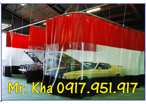 VÁCH NGĂN MÀN NHỰA KHU VỰC RỬA XE Ô TÔ